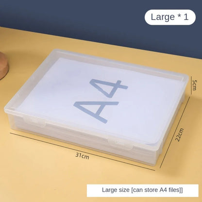 Plastic Document Organizer Organized Clear Square Shape Storage Box A4 Organizing Box - image 8