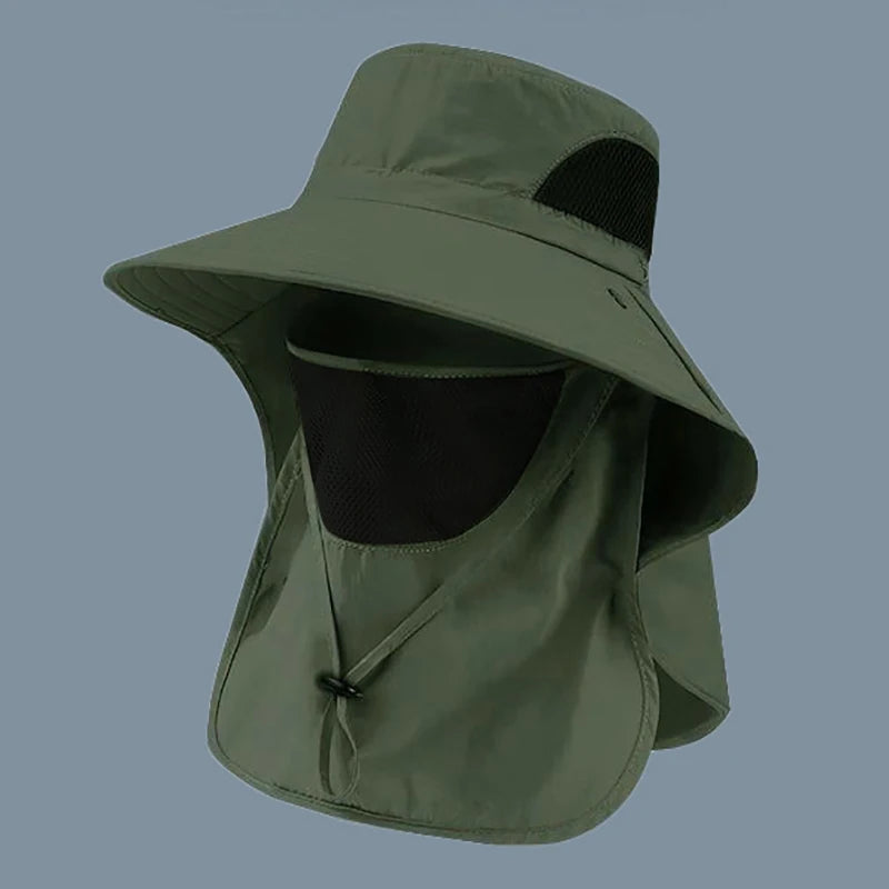 Summer Sun Hats UV Protection Outdoor Hunting Fishing Cap For Men Women Hiking Camping Visor Bucket Hat Neck Flap Fisherman…