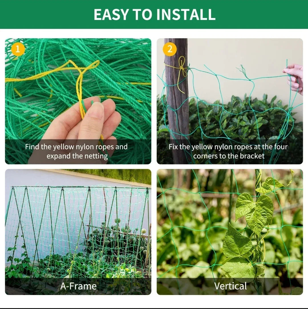 Plant Trellis Pergolas, Heavy-Duty Polyester Grow Net, Garden Trellis Netting With Square Mesh For Climbing Plants, Vegetabl…