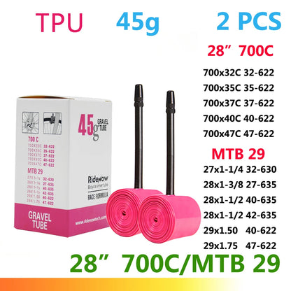RideNow TPU Bike Inner Tube 700C 700x18 23 25 28 32 35 37 40 47C Road Bicycle Tire MTB Bike Camera 29x1.5 1.75 1.9 Pneu Aro…