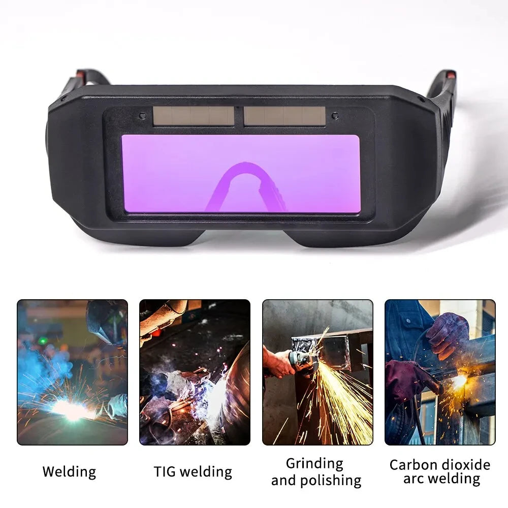 Solar Powered Welding Helmet Auto Darkening Welding Goggles LCD Welder Glasses for TIG MIG MMA Plasma Welder Glasses - image…