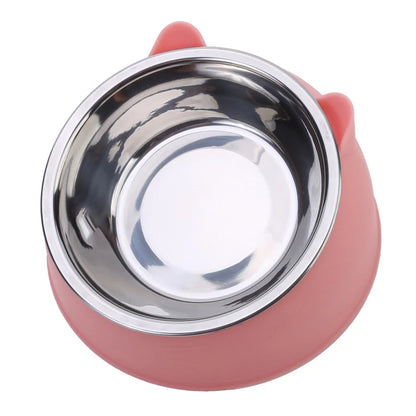 1/2/5pcs Cat Bowl Creative Inclined Kitten Puppy Food Feeding Bowls Stainless Steel Cats Drinking Feeder Pet Dogs Cats Feede…