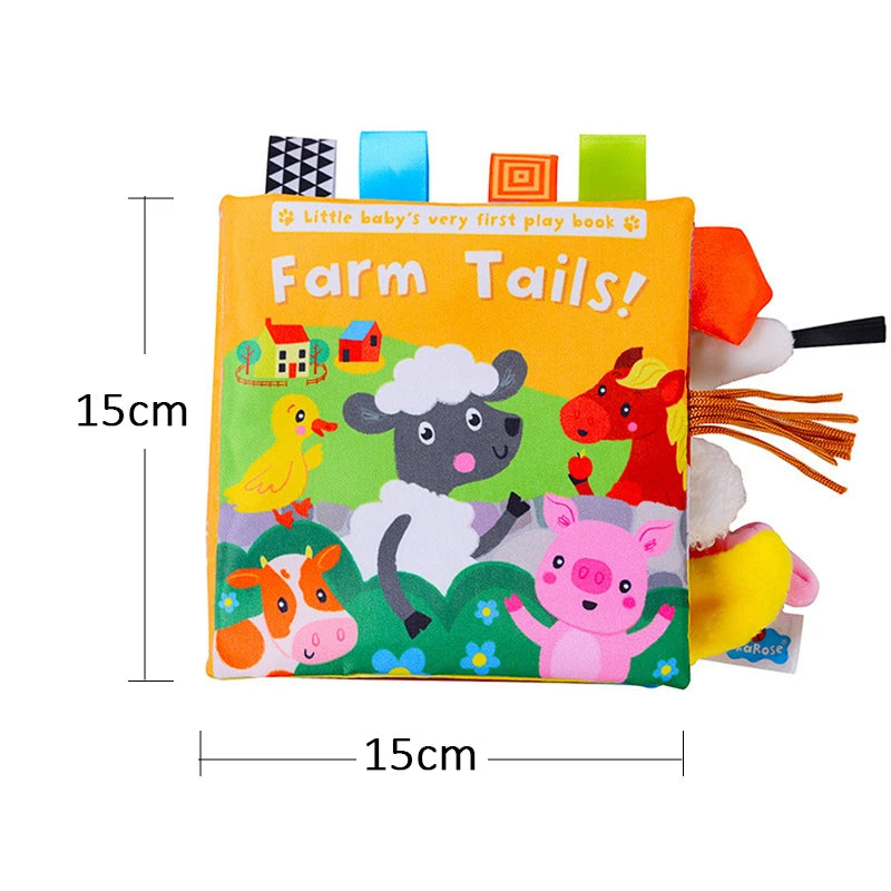 Soft Baby Books 3D Touch Feel High Contrast Cloth Book Sensory Early Learning Stroller Toys for Infant Toddler Gifts 0-12 Mo…