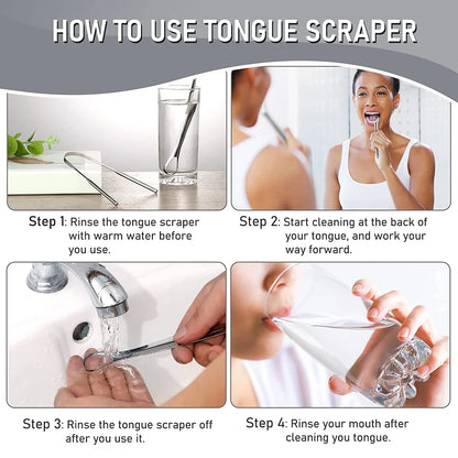 Premium 1pcs/3pcs Metal Tongue Scraper Cleaner for Adults & Kids, Portable Stainless Steel Tongue Scrapers Brushes for Remov…