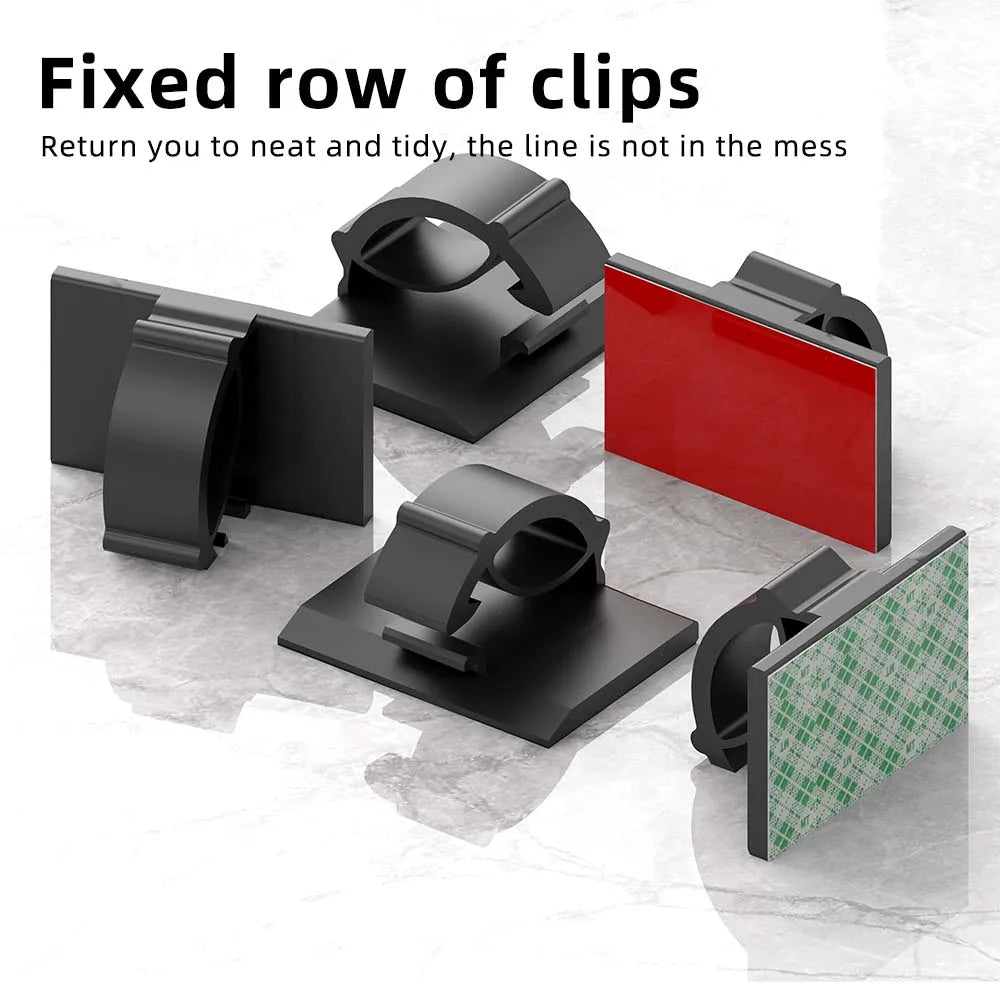 30pcs Cable Organizer Clips Cord Holder Desktop Workstation Wire Manager USB Charging Data Line Bobbin Winder Cable Manageme…