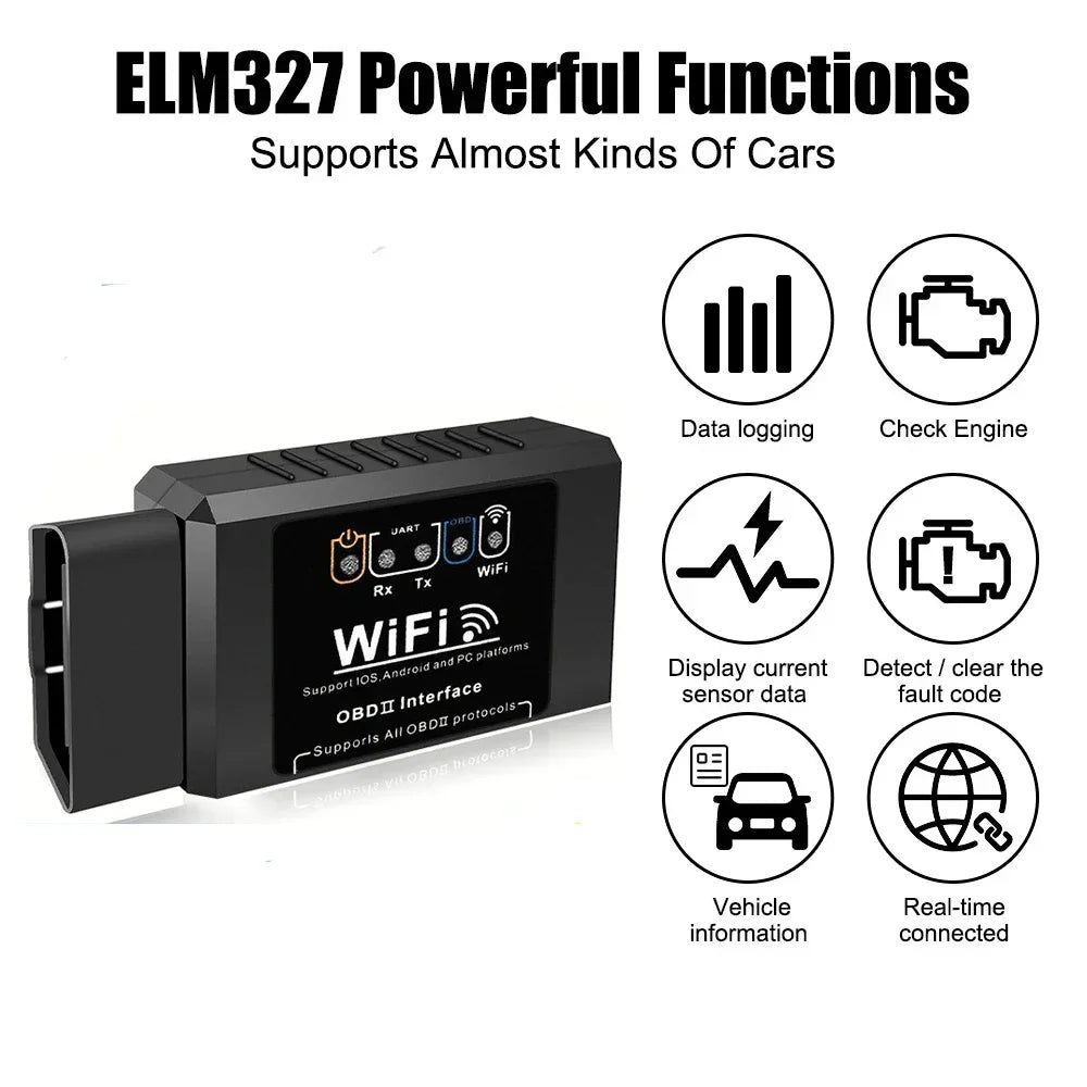 Popular ELM327 WiFi OBD2 Code Reader Scanner V1.5 Car Diagnostic Tools Car Fault Detector For Android/IOS/PC - image 2