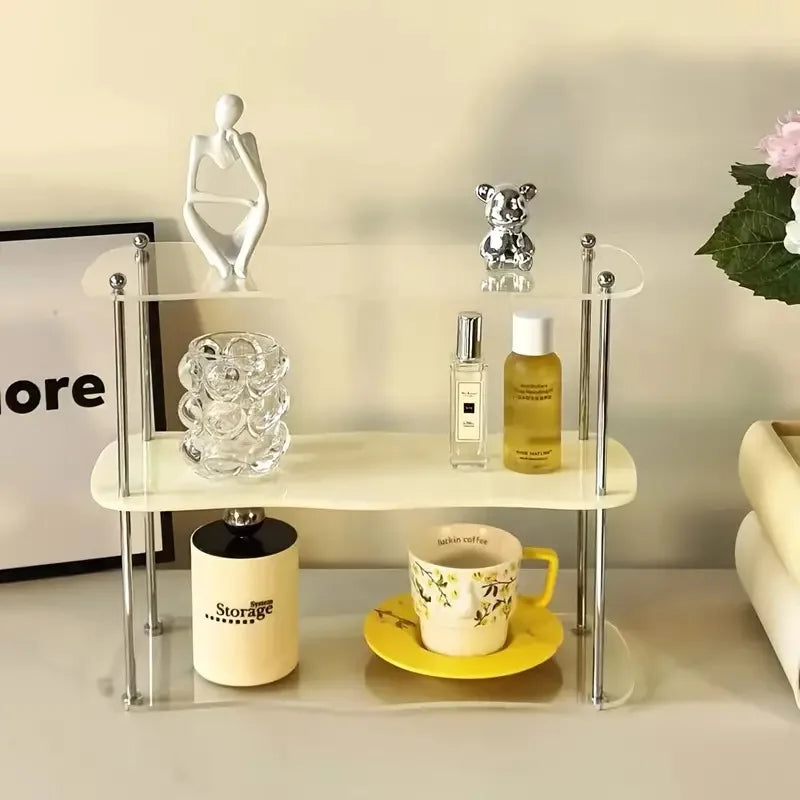 2-3Layers Acrylic Desktop Storage Rack Water Cup Perfume Bathroom Table Top Cosmetics Storage Jewelry Display Frame Organize…