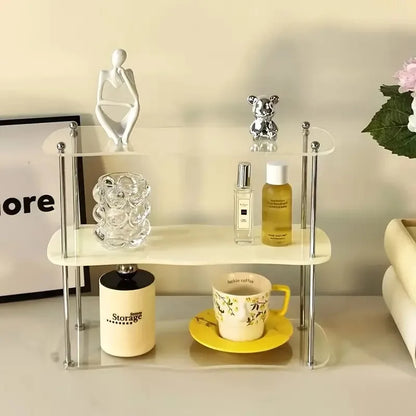 2-3Layers Acrylic Desktop Storage Rack Water Cup Perfume Bathroom Table Top Cosmetics Storage Jewelry Display Frame Organize…