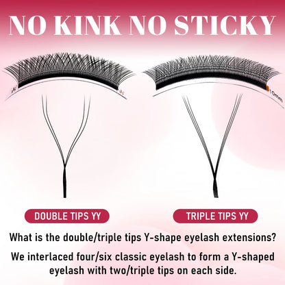 FADVAN YY Eyelashes Extension 2D/3D Faux Mink L+/L/LU(M)/C/D/DD 8-15mm Black/Brown Premade Fan Lashes Extension Makup Tools…