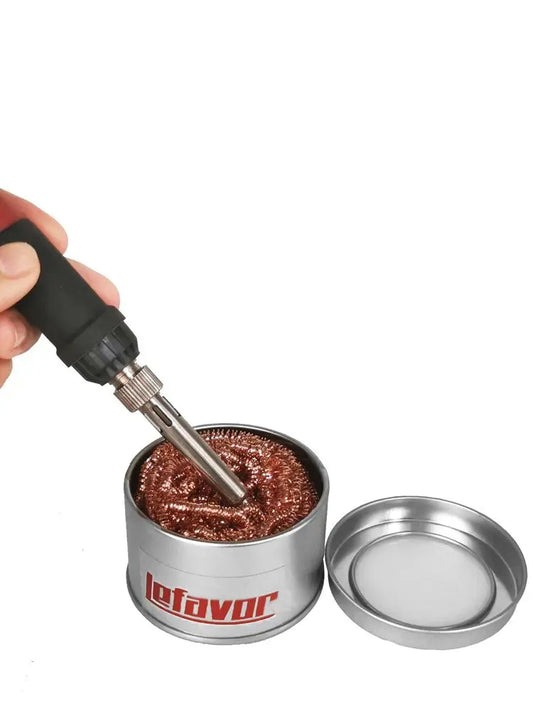 Cleaning Ball Desoldering Soldering Iron Mesh Filter Cleaning Nozzle Tip Copper Wire Cleaner Ball Metal Dross Box Clean Ball…