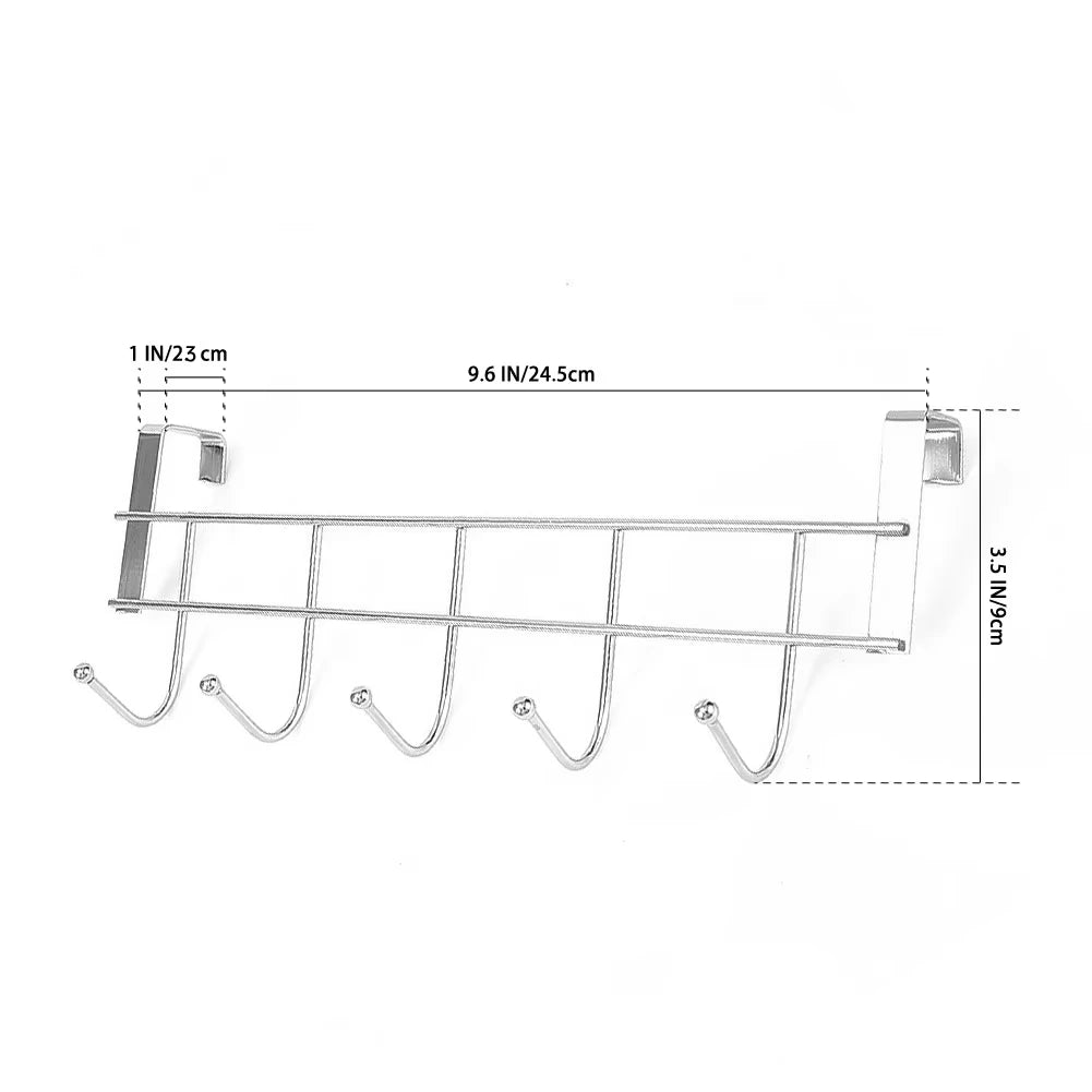 Bold Stainless Steel 5-hook Cabinet Door Back Hook 5 Hooks 24.5x9x2.39 cm Small Door Hooks Room Clothes Towel Storage Holder…