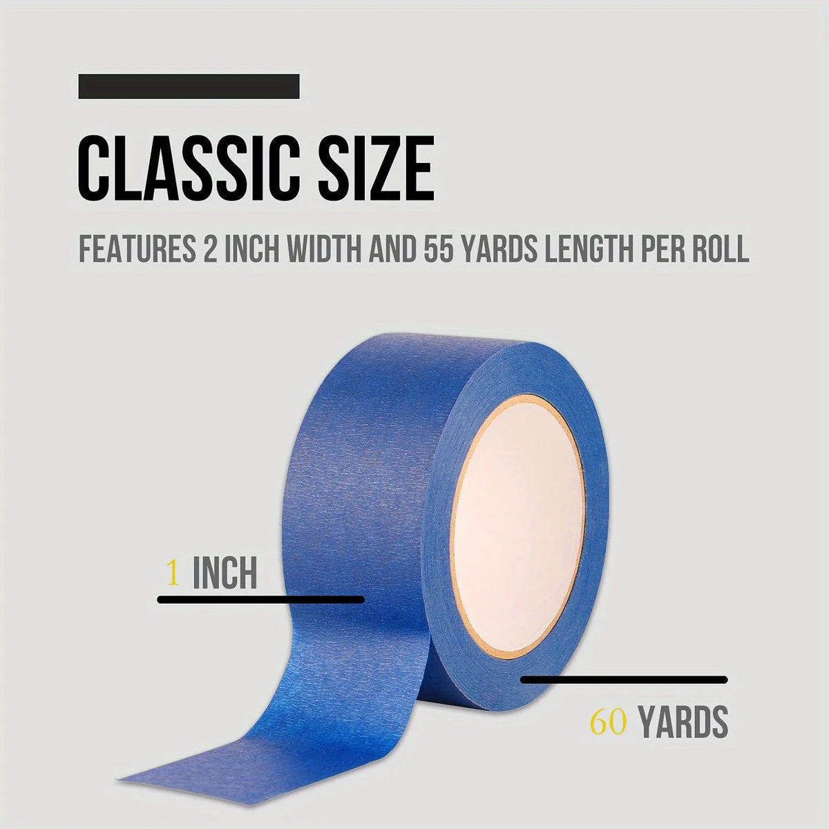Blue Painters Tape, 1/2 inch,3/4 inch,1 inch,2 inch, Multi Size Painting Masking Tape, Clean Release Paper Tape for Home - i…