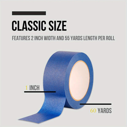 Blue Painters Tape, 1/2 inch,3/4 inch,1 inch,2 inch, Multi Size Painting Masking Tape, Clean Release Paper Tape for Home - i…