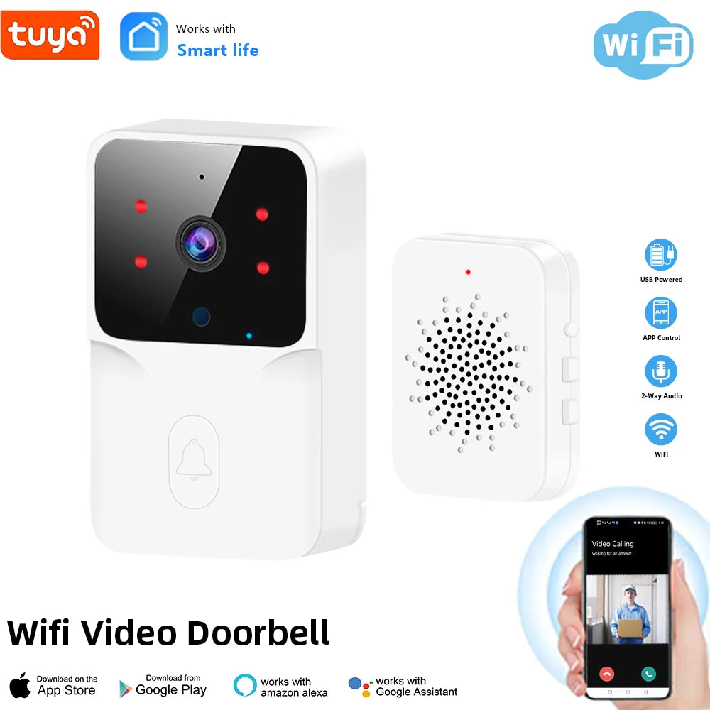 Tuya WiFi Video Doorbell Wireless HD Camera IR Alarm Security Smart Home Door Bell WiFi Intercom for Home - image 2