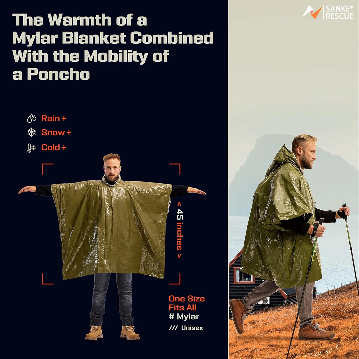 Emergency Waterproof Raincoat Aluminum Film Disposable Poncho Warm Thermal Rainwear Blankets Survival Tools Camping Equipmen…