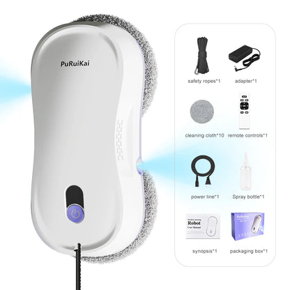PuRuiKai Portable Window Cleaning Robot,Intelligent Cleaning with Dubbele Nozzle Water Sprayer, Remote Control - image 7