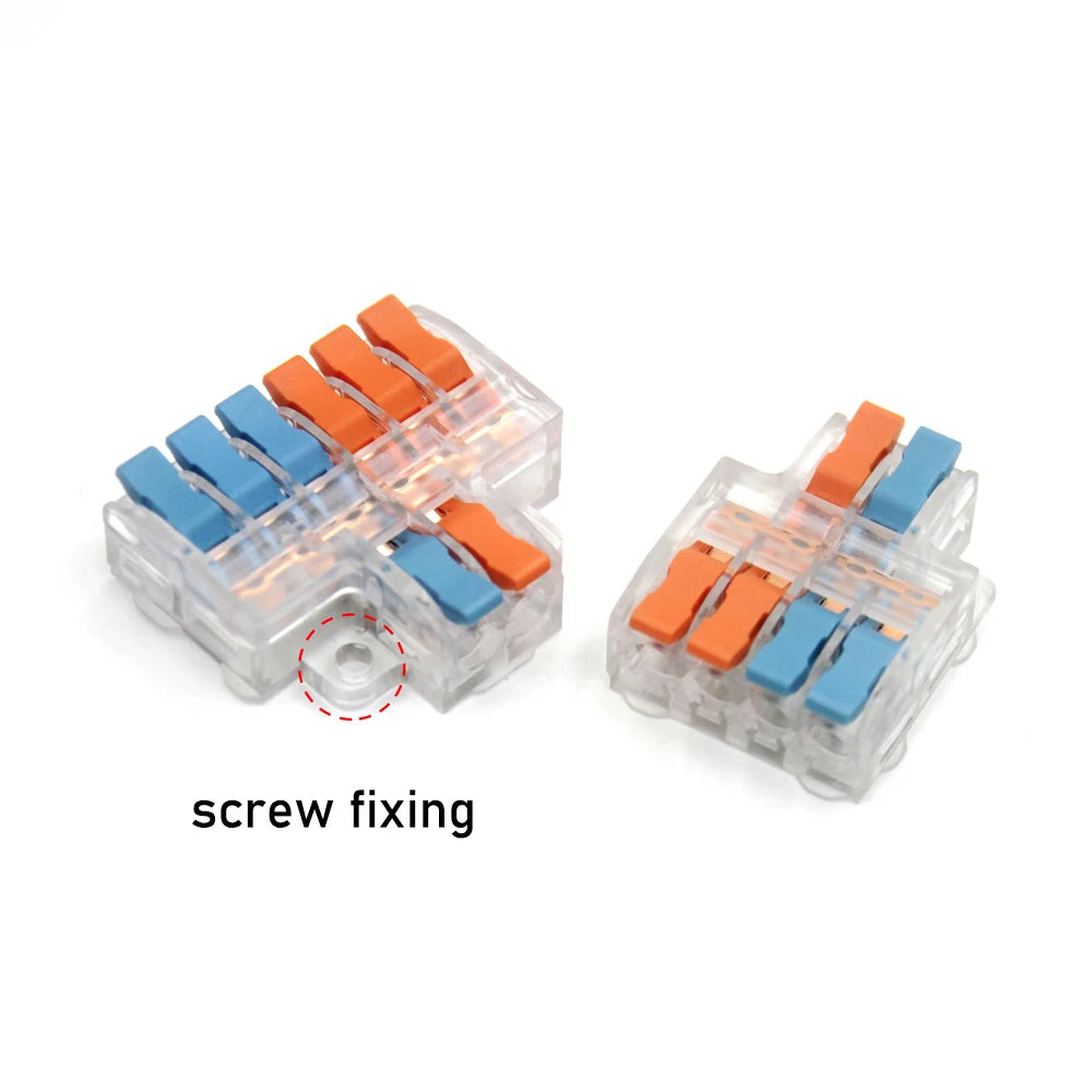 10/50 PCS Mini Fast Wiring Connectors Universal Compact Lever Crimp Splitter Electrical Conductors Push-in Home Terminal Blo…