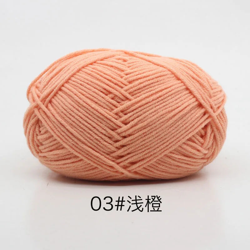 40-50g/Set 4ply Milk Cotton(80%) Knitting Yarn Needlework Dyed Lanas For Crochet Craft Sweater Hat Dolls At Low Price - imag…