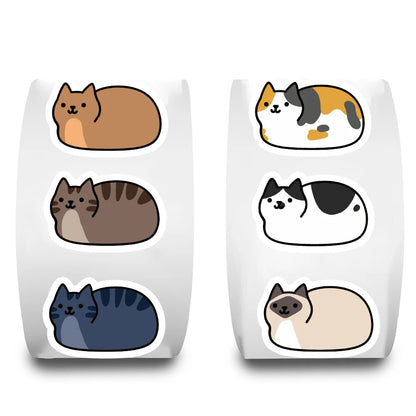 500PCS Kawaii Cartoon Cat Tuo Roll Stickers Skateboard Laptop Luggage Scrapbook Cool Phone Gift Waterproof Phone Cute Sticke…