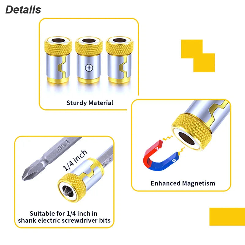 Magnetic Ring Screwdriver Bit Holder Cross Phillips Magnet 1/4 Strong Magnetizer Removable Part Adapter Screw Driver Power T…