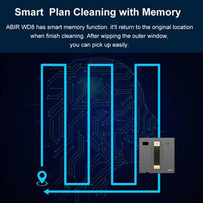 ABIR WD8 Robot Window Vacuum Cleaner,Dual Water Spray,Laser Sensor,Smart Home Glass Wall Wet Dry Cleaning ,APP&Remote Contro…