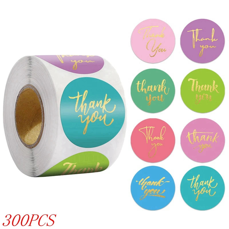 50-500pcs 1inch Blue Thank You Stickers For Envelope Sealing Labels Stationery Supplies Handmade Wedding Gift Decoration Sti…