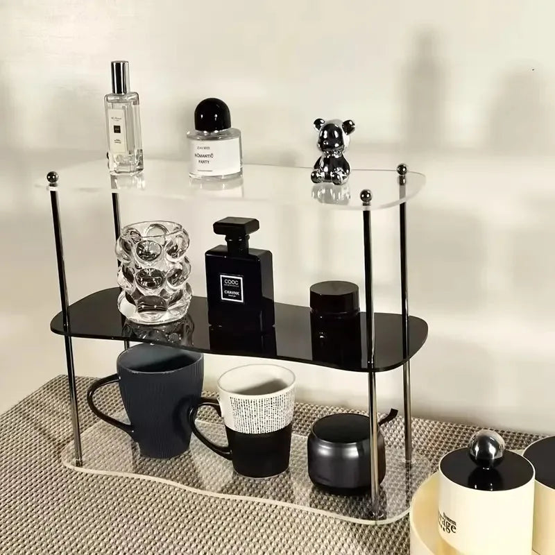 2-3Layers Acrylic Desktop Storage Rack Water Cup Perfume Bathroom Table Top Cosmetics Storage Jewelry Display Frame Organize…