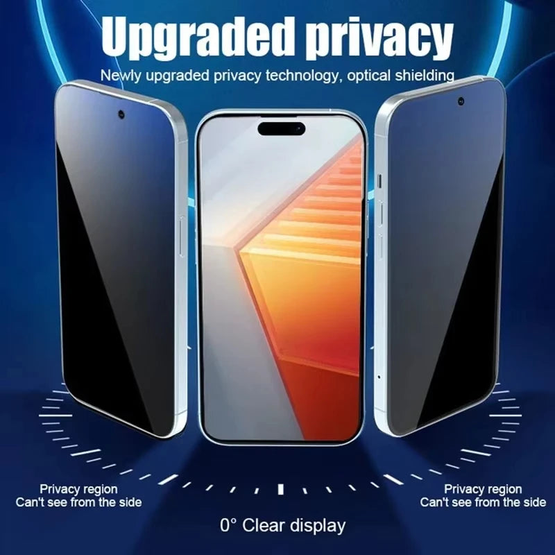Oleophobic Coating Privacy Screen Protector For iPhone 17 Pro Max 16 18 15 13 11 14 12 Air 16e Mini SE XR Dust Free Installa…