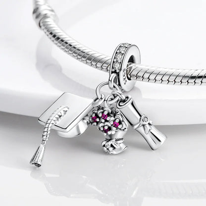 2026 Hot Sale Charms Bead 925 Sterling Silver Pink Butterfly Luminous Firefly Dangle Fit Bangle Bracelet Necklace DIY Jewelr…