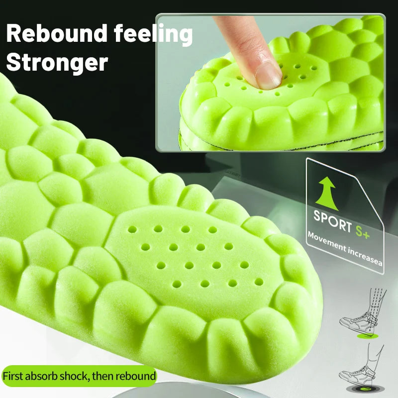 4D Sport Insole Super Soft Shoes Sole Pads for Feet Shock Absorption Baskets Shoe Sole Arch Support Orthopedic Inserts - ima…
