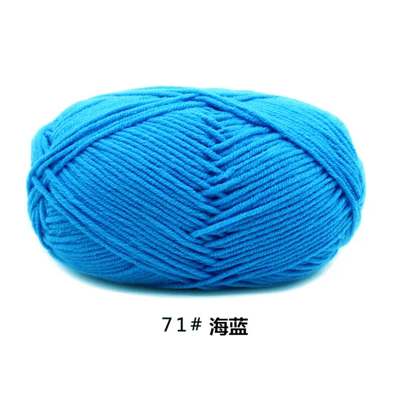 40-50g/Set 4ply Milk Cotton(80%) Knitting Yarn Needlework Dyed Lanas For Crochet Craft Sweater Hat Dolls At Low Price - imag…