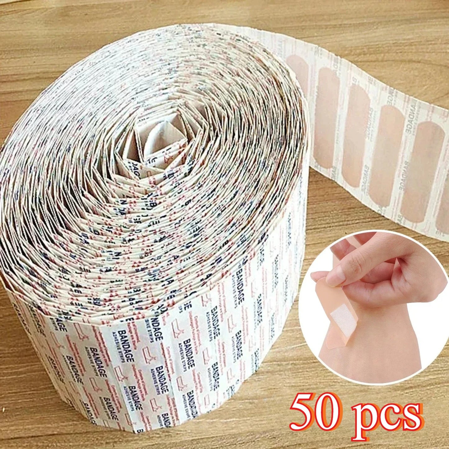 50/100Pcs Waterproof Breathable Cushion Adhesive Plaster Wound Hemostasis Sticker Band First Aid Medical Gauze Bandage band,…