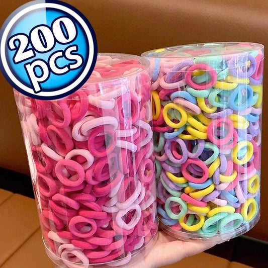 200-1000pcs Women Girls Colorful Nylon Elastic Hair Bands Ponytail Hold Small Hair Tie Rubber Bands Scrunchie Hair Accessori…