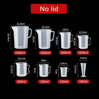 100-5000ml Thickened Plastic Measuring Cup with Scale Food Grade Measuring Cup Experimental Measuring Cup Beaker Plastic Cup…
