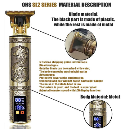 T9 Hair Clipper Repair Beard Shaving Body Hair Trimmer Clippers Electric Machine Men Haircut Machine 0mm Barber Shaver - ima…