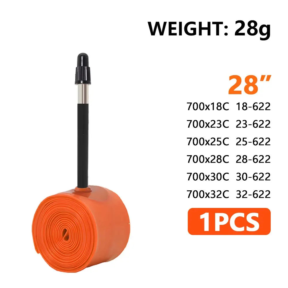 ThinkRider 1Pcs Ultralight 28g Bike Inner Tube 700X18 25 28 32 Road Bicycle TPU Material Tire 65mm Length French Valve - ima…