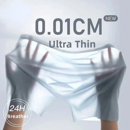 1pc Mens Boxers Shorts Ice Silk Men Panties Seamless Sexy Underwear Man Underpants Panties Male Antibacterial Breathable Bri…