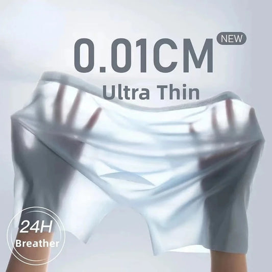 1pc Mens Boxers Shorts Ice Silk Men Panties Seamless Sexy Underwear Man Underpants Panties Male Antibacterial Breathable Bri…