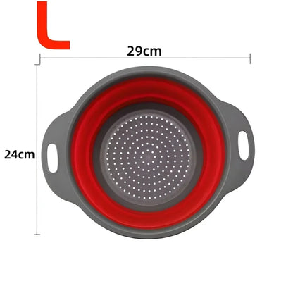 2PCS Silicone Folding Drainer Basket Fruit Vegetable Foldable Colander Kitchen Strainer for Food Pasta Kitchenware Drain Dev…