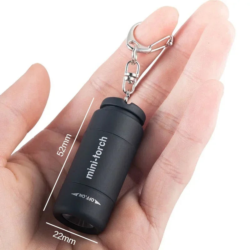 USB Rechargeable LED Multifunctional Strong Light Pocket Keychain Flashlight Waterproof Outdoor Hiking Camping Mini Flashlig…