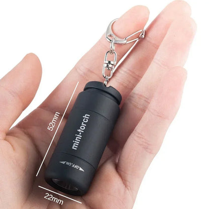 USB Rechargeable LED Multifunctional Strong Light Pocket Keychain Flashlight Waterproof Outdoor Hiking Camping Mini Flashlig…