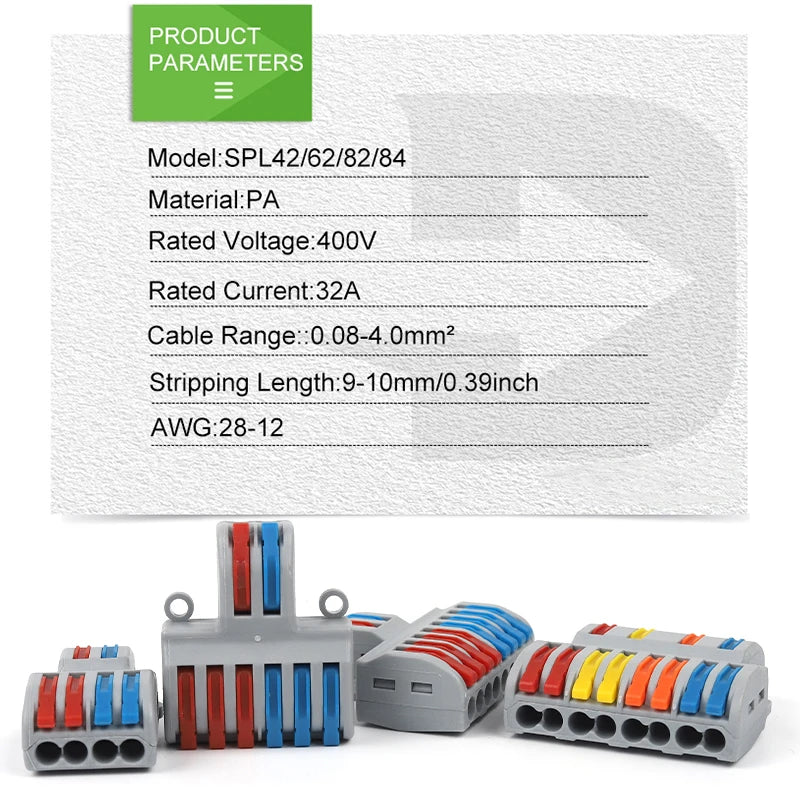 5PCS Fast Wire Connector Push-in Electrical Terminal Block Universal Splicing Wiring Cable Connectors For Cable Connection S…