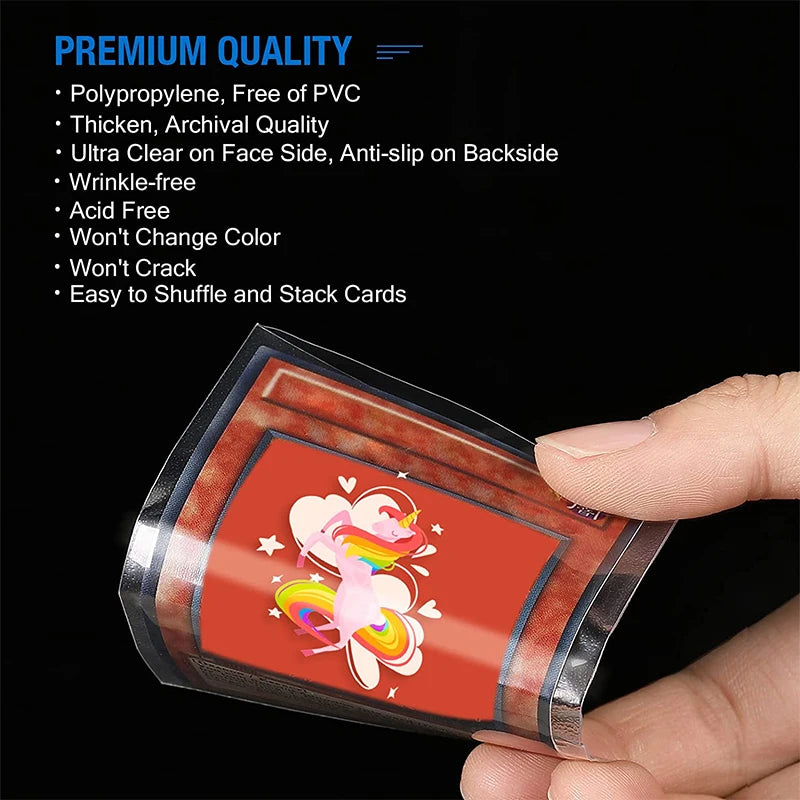 100 Pcs Transparent Playing Card Cover Clear Protector Sleeve Holder For Pokemon Board Game ID Trading Folder Photo Pouch Ki…