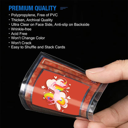 100 Pcs Transparent Playing Card Cover Clear Protector Sleeve Holder For Pokemon Board Game ID Trading Folder Photo Pouch Ki…