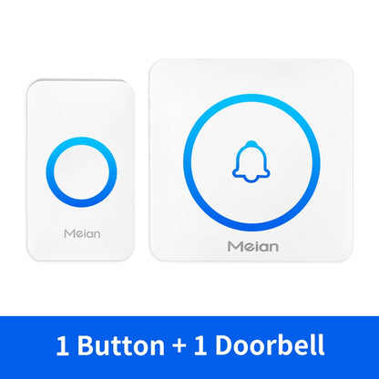 Meian Smart Home Doorbell Wireless Security Doorbell IP65 Waterproof Outdoor Door Bell 60 Songs 5 Volume Adjustable Chime Ki…