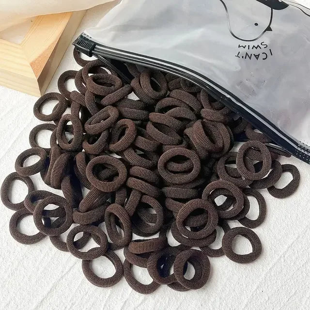50/100Pcs Colorful Basic Nylon Ealstic Hair Ties for Girls Ponytail Hold Scrunchie Rubber Band Kid Fashion Hair Accessories…