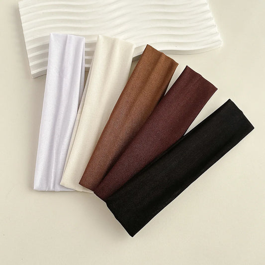 Four Seasons Solid Sports Headbands For Women Fitness Running Yoga Solid Color Elastic Hairbands Stretch Makeup Hair Accesso…