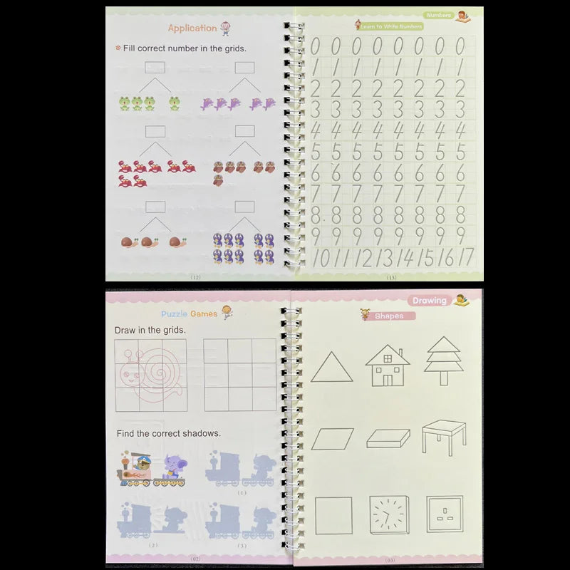 Sank Magic Practice Copybook Pen Preschools Kids Calligraphy English Verison Free Wiping Children Reusable Writing Book - im…