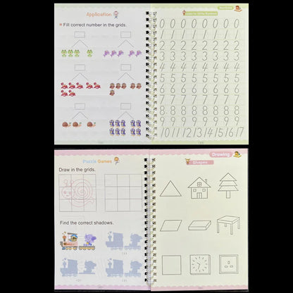 Sank Magic Practice Copybook Pen Preschools Kids Calligraphy English Verison Free Wiping Children Reusable Writing Book - im…