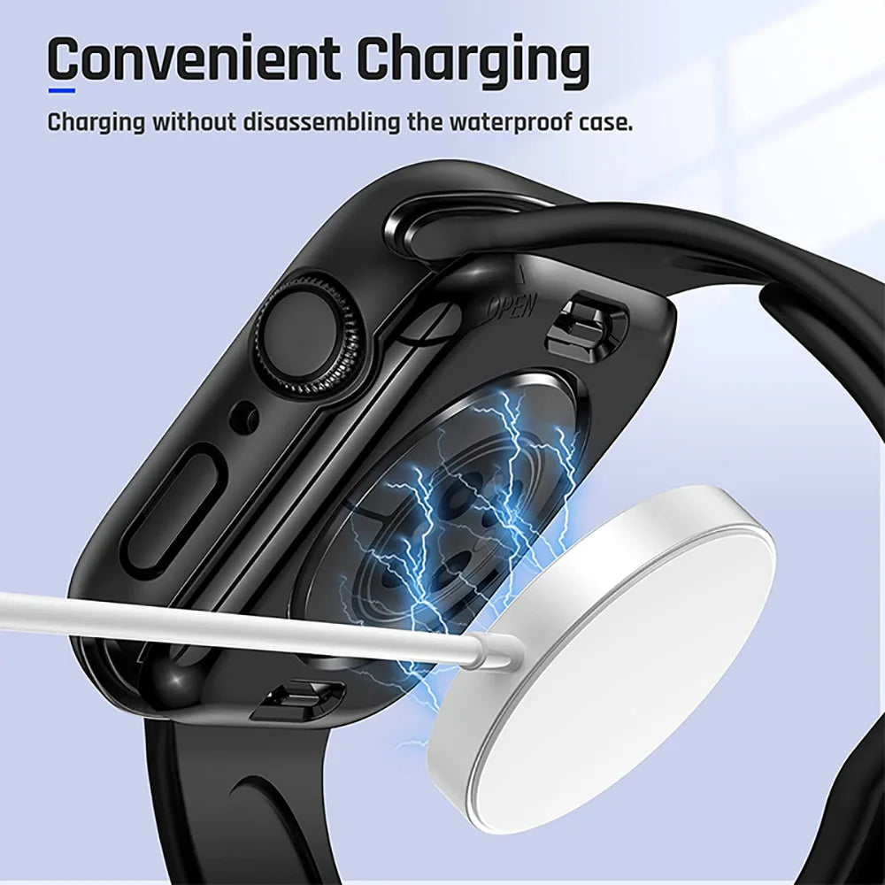 Tempered Glass+Case For Apple Watch 38mm 40mm 41mm 42mm 44mm 45mm 46mm Screen Protector Protective Cover iWatch 10 8 7 9 6 S…